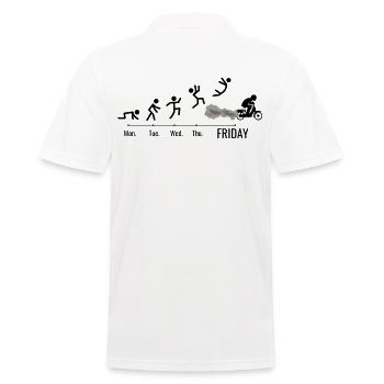 Mofa Mofaroller Moped Mofafahrer Mofa Wochenende - Männer Poloshirt - Weiß - Hinten - Kai (181cm)
