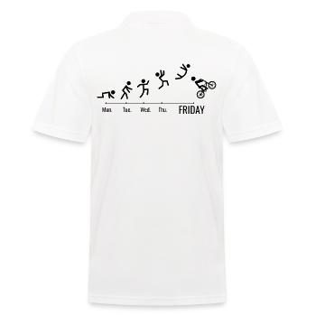 BMX Rad Radfahrer BMX Bike BMX-Rampe Wochenende - Männer Poloshirt - Weiß - Hinten - Kai (181cm)