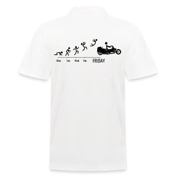 Trike Trike Rider Motor Trike Weekend Trike Bike - Men's Polo Shirt - white - Back - Kai (181cm)