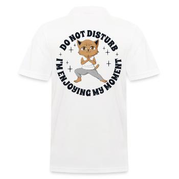 Yoga Anime-Manga Katze Meditation-Achtsamkeit - Männer Poloshirt - Weiß - Hinten - Kai (181cm)