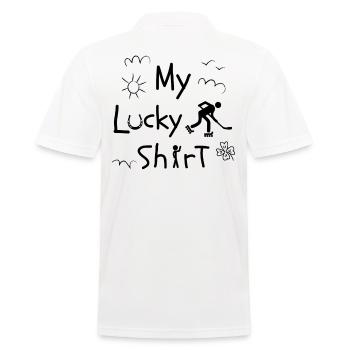 Inliner-Skaterhockey Hockeyball lustiges - Männer Poloshirt - Weiß - Hinten - Kai (181cm)
