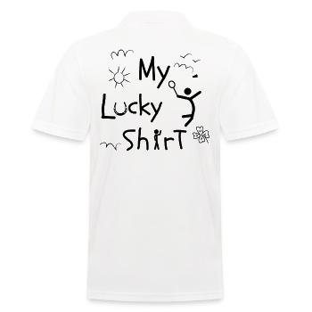 Badminton player Badminton games game fun - Men's Polo Shirt - white - Back - Kai (181cm)