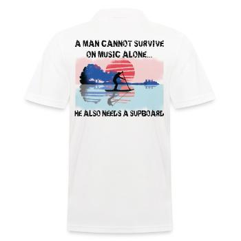 SUP Guitare Musique Paddleboard Stand Up Paddle - Polo Homme - blanc - Dos - Kai (181cm)