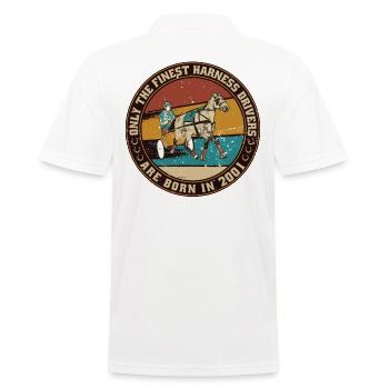 Trotting Cheval Année 2001 Anniversaire Chevaux - Polo Homme - blanc - Dos - Kai (181cm)