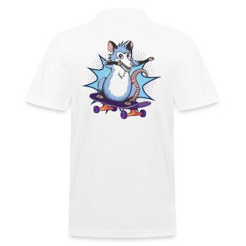 Skateboard Skater Ramp Skating Opossum - Men's Polo Shirt - white - Back - Kai (181cm)