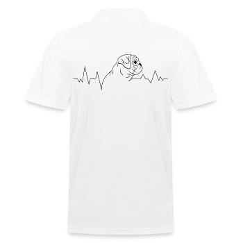 Hunderasse Mops-Pug Hundeliebhaber Herzschlag - Männer Poloshirt - Weiß - Hinten - Kai (181cm)