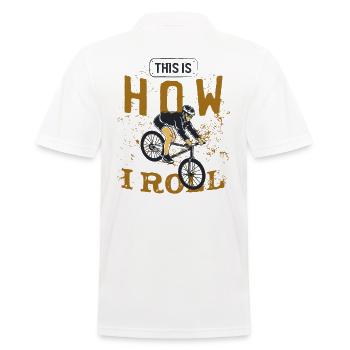 MTB Mountainbike Mountainbike MTB Fahrrad - Männer Poloshirt - Weiß - Hinten - Kai (181cm)