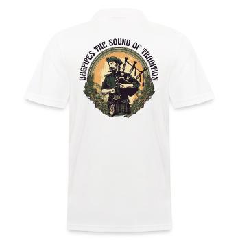 Bagpiper Scottish bagpipe sound - Polo Homme - blanc - Dos - Kai (181cm)