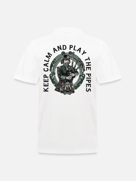 Bagpiper Scottish bagpipe-playing - Men's Polo Shirt - white