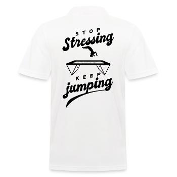Lustige Sprüche Fitness Workout Trampolin-Sport - Männer Poloshirt - Weiß - Hinten - Kai (181cm)