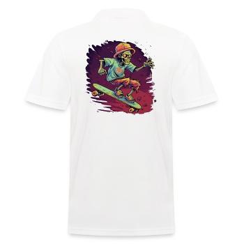 Skateboard-Skater Skaten Skating Skateboarder - Männer Poloshirt - Weiß - Hinten - Kai (181cm)