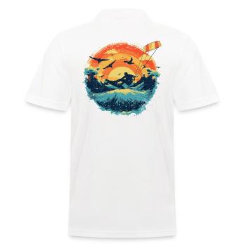 Kitesurf Kiteboard Kitesurfing Kite-Surf Vintage - Polo Homme - blanc - Dos - Kai (181cm)