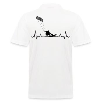 Kitesurf Kiteboard Kitesurfen Kitesurf Herzschlag - Männer Poloshirt - Weiß - Hinten - Kai (181cm)