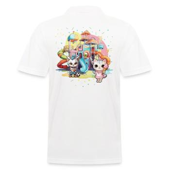 Chaton Chaton Fille Aire de jeux pour enfants Crème glacée - Polo Homme - blanc - Dos - Kai (181cm)