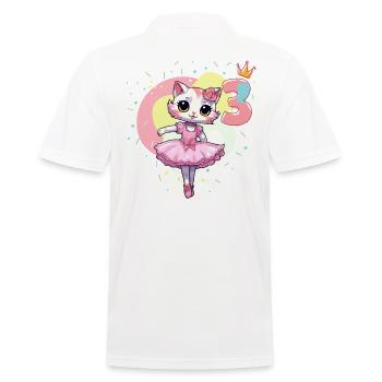 Girls ballet ballerina cats 3 years old 3. - Men's Polo Shirt - white - Back - Kai (181cm)