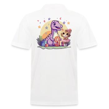 Girl Ballet Dinosaur Cat 9 years old 9 - Men's Polo Shirt - white - Back - Kai (181cm)
