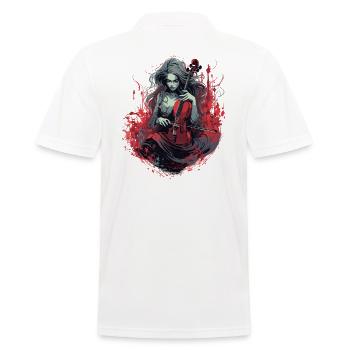 Violoncelliste, violoncelliste-musicien, musique collo - Polo Homme - blanc - Dos - Kai (181cm)