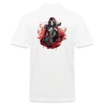 Cellospieler Cellist-Musiker Gothic-Witchcraft - Männer Poloshirt - Weiß - Hinten - Kai (181cm)