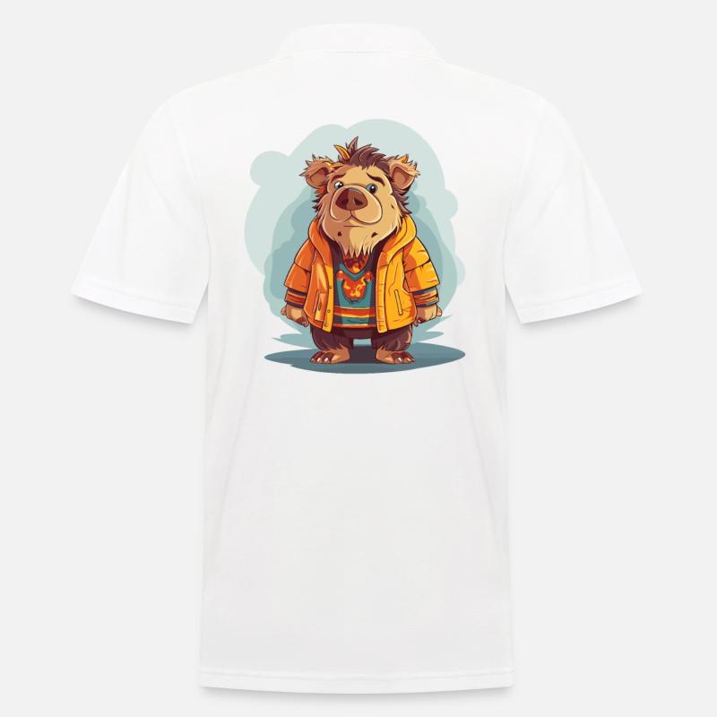 Wildschwein - Männer Poloshirt - Weiß