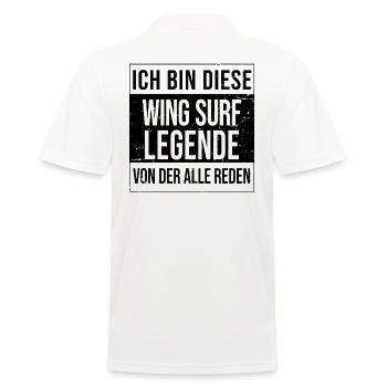 Wingfoil-Surfer Wingsurf Wingfoiling-Board - Männer Poloshirt - Weiß - Hinten - Kai (181cm)