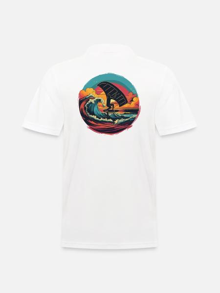 Wingfoil Surfer Wingfoiling Hydrofoil Kitefoil - Men's Polo Shirt - white