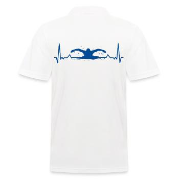 Schwimmer schwimmen Herzschlag Schwimm - Männer Poloshirt - Weiß - Hinten - Kai (181cm)