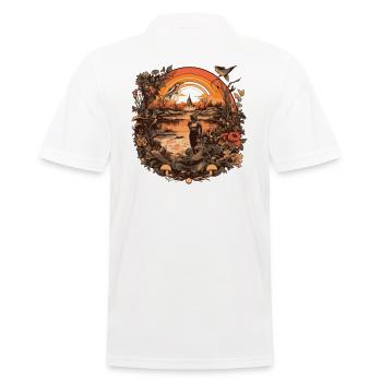 Angler Kayak Fishing Boat Fisherwomen Women Fishing - Men's Polo Shirt - white - Back - Kai (181cm)