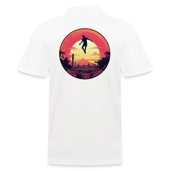 Saut d’obstacles Fitness Entraînement Trampoline Hall Sports - Polo Homme - blanc - Dos - Kai (181cm)