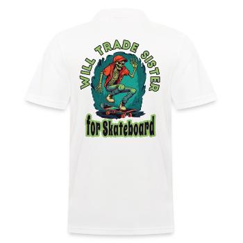 Skateboard Skater Ramp Skating Skating Funny - Men's Polo Shirt - white - Back - Kai (181cm)