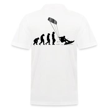 Kitesurf Kiteboard Kitesurfen Kite-Surf Evolution - Männer Poloshirt - Weiß - Hinten - Kai (181cm)