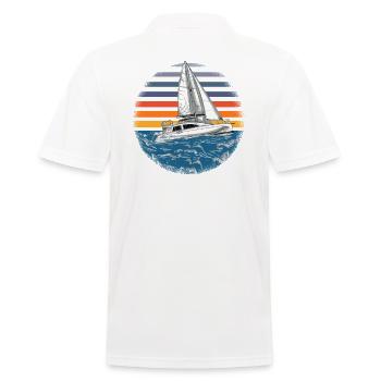 Catamaran-Boot Segelboot Segeln Segler - Männer Poloshirt - Weiß - Hinten - Kai (181cm)
