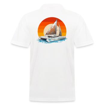 Catamaran-Boot Segelboot Segeln Segler - Männer Poloshirt - Weiß - Hinten - Kai (181cm)