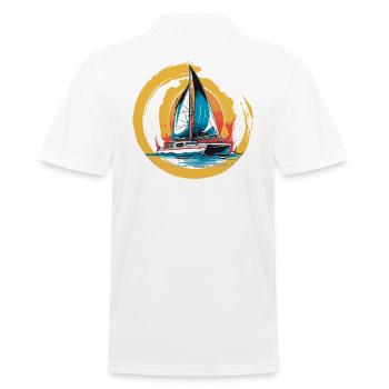 Catamaran-Boot Segelboot Segeln Segler - Männer Poloshirt - Weiß - Hinten - Kai (181cm)