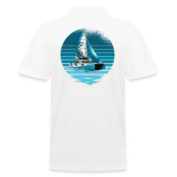 Catamaran-Boot Segelboot Segeln Segler - Männer Poloshirt - Weiß - Hinten - Kai (181cm)