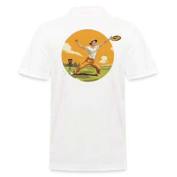 Disc-Golf-Spieler Disc-Golfer Game Zubehör - Männer Poloshirt - Weiß - Hinten - Kai (181cm)