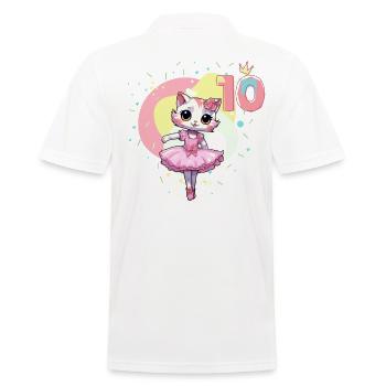 Girls ballet ballerina cats 10 years old 10th - Men's Polo Shirt - white - Back - Kai (181cm)