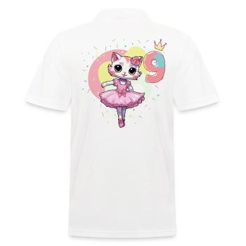 Girls ballet ballerina cats 9 years old 9th - Men's Polo Shirt - white - Back - Kai (181cm)