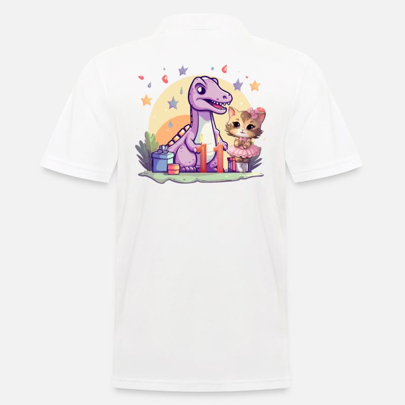 Fille Ballet Dinosaure Chat 11 ans 11 - Polo Homme - blanc