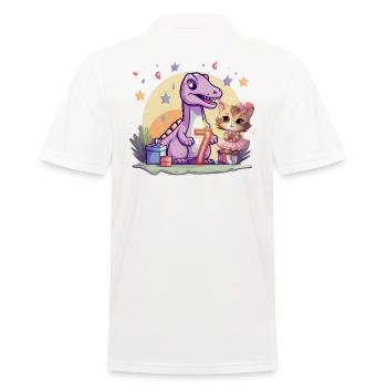 Girl Ballet Dinosaur Cat 7 Years Old 7 - Men's Polo Shirt - white - Back - Kai (181cm)