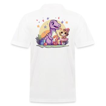 Girl Ballet Dinosaur Cat 3 Years Old 3 - Men's Polo Shirt - white - Back - Kai (181cm)