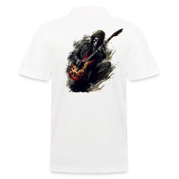 Gitarristen Musiker E-Gitarren Akustik-Gitarre - Männer Poloshirt - Weiß - Hinten - Kai (181cm)