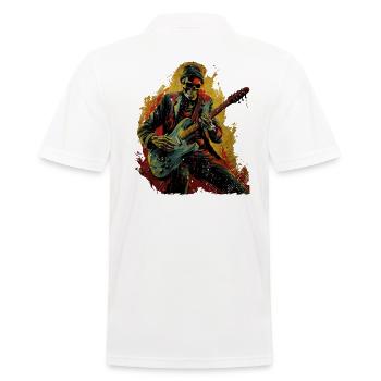 Gitarristen E-Gitarren Akustik-Gitarre Vintage - Männer Poloshirt - Weiß - Hinten - Kai (181cm)