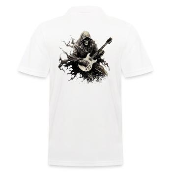 Gitarristen-tshirt E-Gitarren-Saiten - Männer Poloshirt - Weiß - Hinten - Kai (181cm)