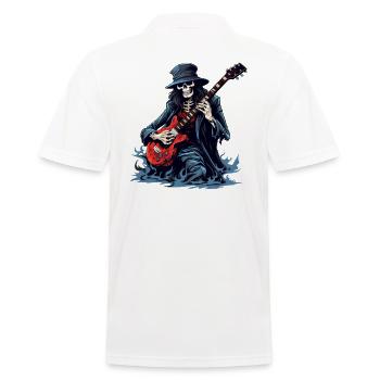 Gitarristen-tshirt E-Gitarren-Saiten - Männer Poloshirt - Weiß - Hinten - Kai (181cm)