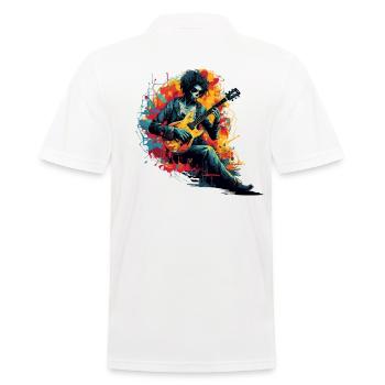 Gitarristen E-Gitarren Akustik-Gitarre Colorful - Männer Poloshirt - Weiß - Hinten - Kai (181cm)