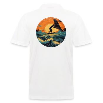 Wingfoil Surfer Wingfoiling Board Hydrofoiling - Men's Polo Shirt - white - Back - Kai (181cm)