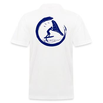 Wingfoil-Surfer Wingfoiling Hydrofoil Wing-Foiling - Männer Poloshirt - Weiß - Hinten - Kai (181cm)