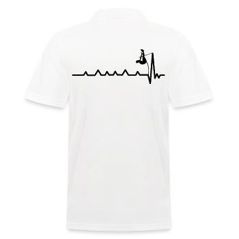 Pole vaulter track and field athlete heartbeat - Men's Polo Shirt - white - Back - Kai (181cm)