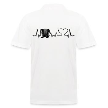 Ziehharmonika-Spieler Akkordeon-Musiker Herzschlag - Männer Poloshirt - Weiß - Hinten - Kai (181cm)