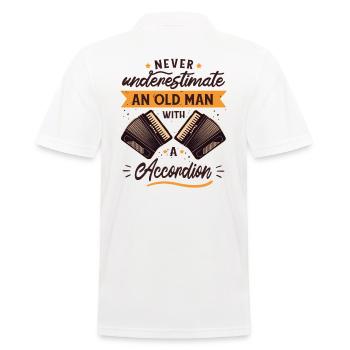 Accordéoniste Musicien d’accordéon Dictons - Polo Homme - blanc - Dos - Kai (181cm)